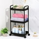 thumbnail image 3 of Carrito de almacenamiento con ruedas de 3 niveles, organizador compacto para dormitorio, cocina y montaje, diseño robusto, almacenamiento versátil, 3 of 9