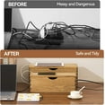 thumbnail image 5 of Cable Management Box Wooden Cord Organizer Hide Power Strip Desk Wires Protector for Home Office TV Computer (DXH2T-DBR), 5 of 7