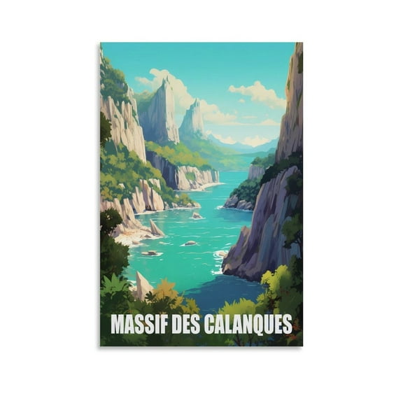 UENPHN Massif Des Calanques Vintage Travel Posters 08X12inch(20X30cm)