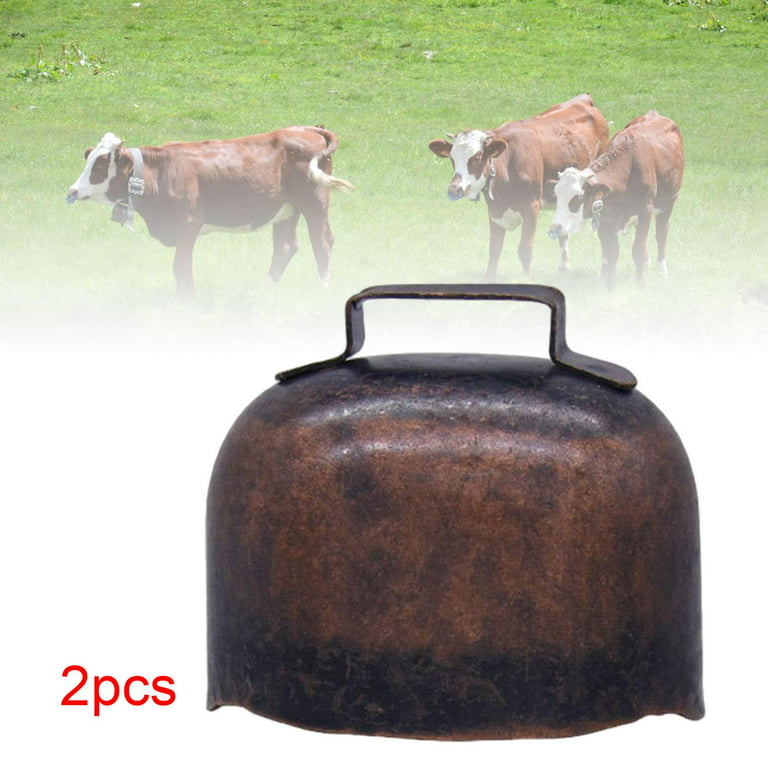 2 Pieces Cow Bells Loud Bells Wind Chime Pendant for Farm Animals Cattle Cow