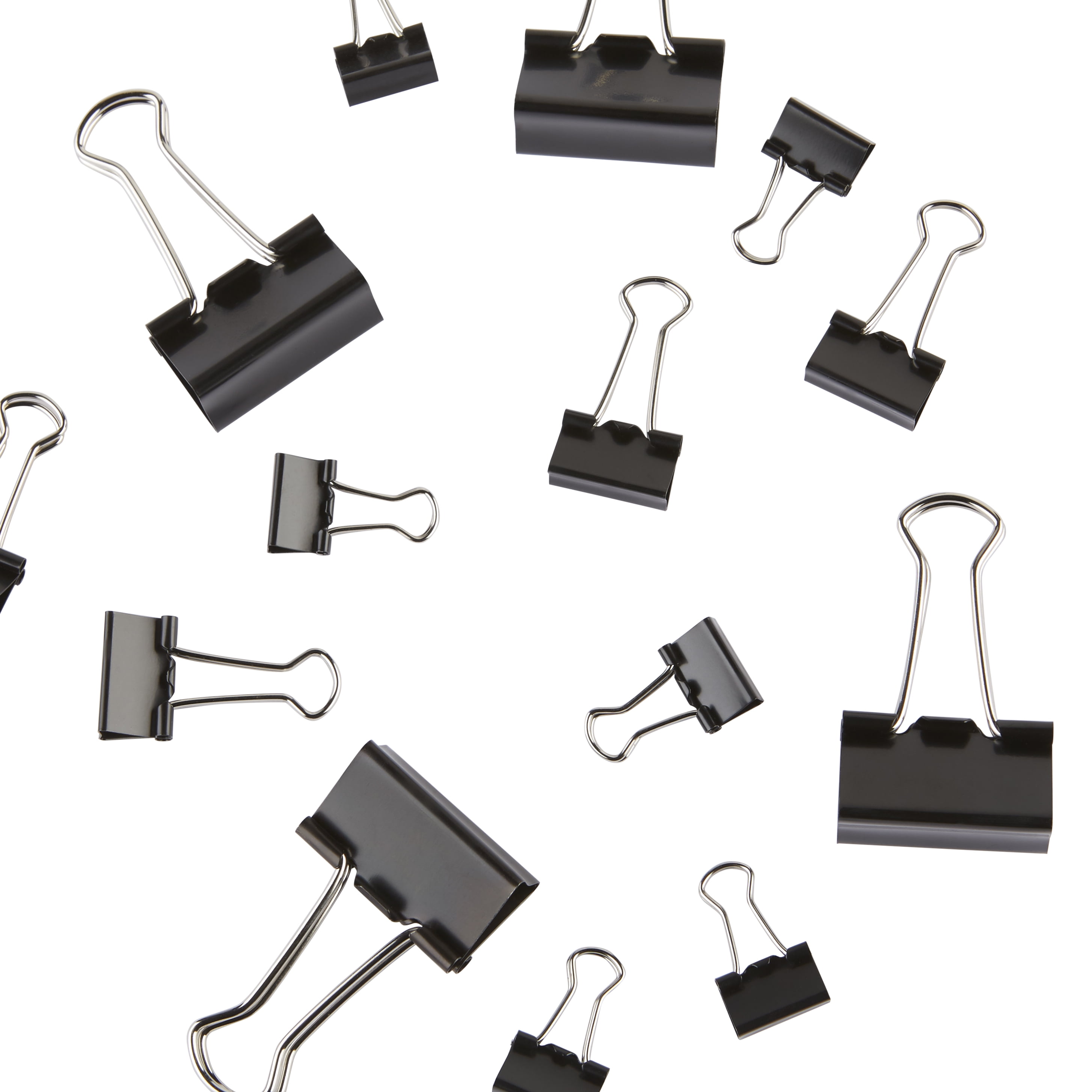 Officemate Binder Clips, Assorted Sizes, Black, 200 Count - Walmart.com ...
