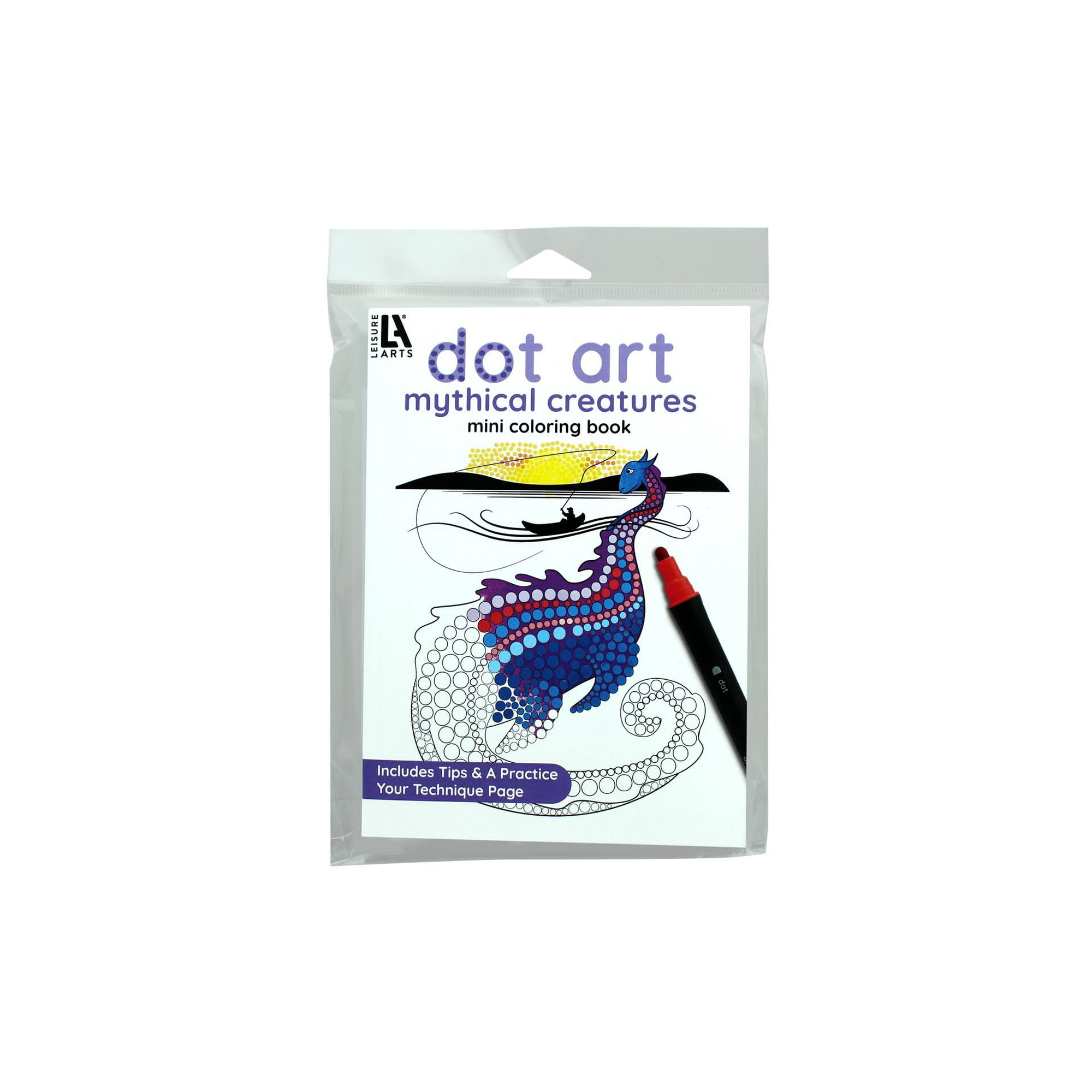 Leisure Arts Dot Art Mystical Creatures Color Book 5 X7 Dot Art Marker Book Art Activity Coloring Paint Markers Coloring Book
