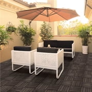 Renwick 27 Pieces 12’’ x 12’’ Wooden Floor Tiles for Outdoor and Indoor, Black