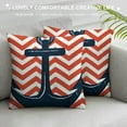 thumbnail image 3 of Nawypu Set of  Throw Pillow Covers Soft Navy Nautical Rudder and Anchor Pillow Cases Anchor and Blue Ripple Modern Home Decor Pillow Covers for Couch Bed Sofa, 3 of 5