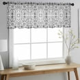 thumbnail image 2 of Black Grey Boho Valance Curtains for Kitchen/Living Room/Bathroom/Bedroom Window,Rod Pocket Small Topper Half Short Window Curtains Sheer Scarf,Ethnic Tribal Floral Abstract Art Aesthetics 42"x18", 2 of 8