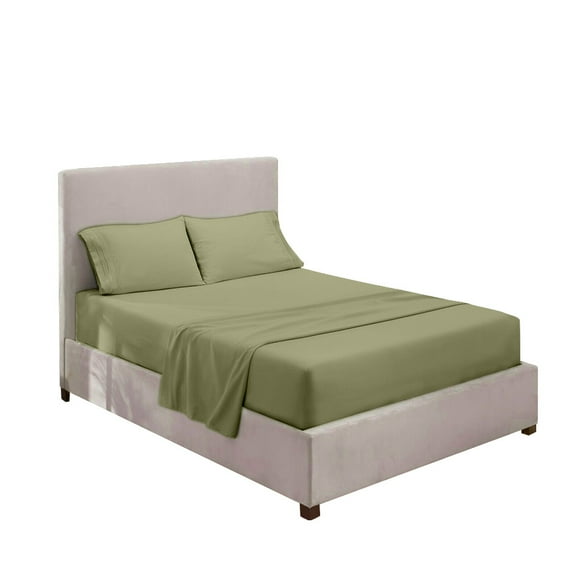 Home Bedding Set Bed Sheet Mattress Cover bedsheet bed Pillowcase Solid Color Polyester Bedding Kit, Green, Full, 4pcs/set