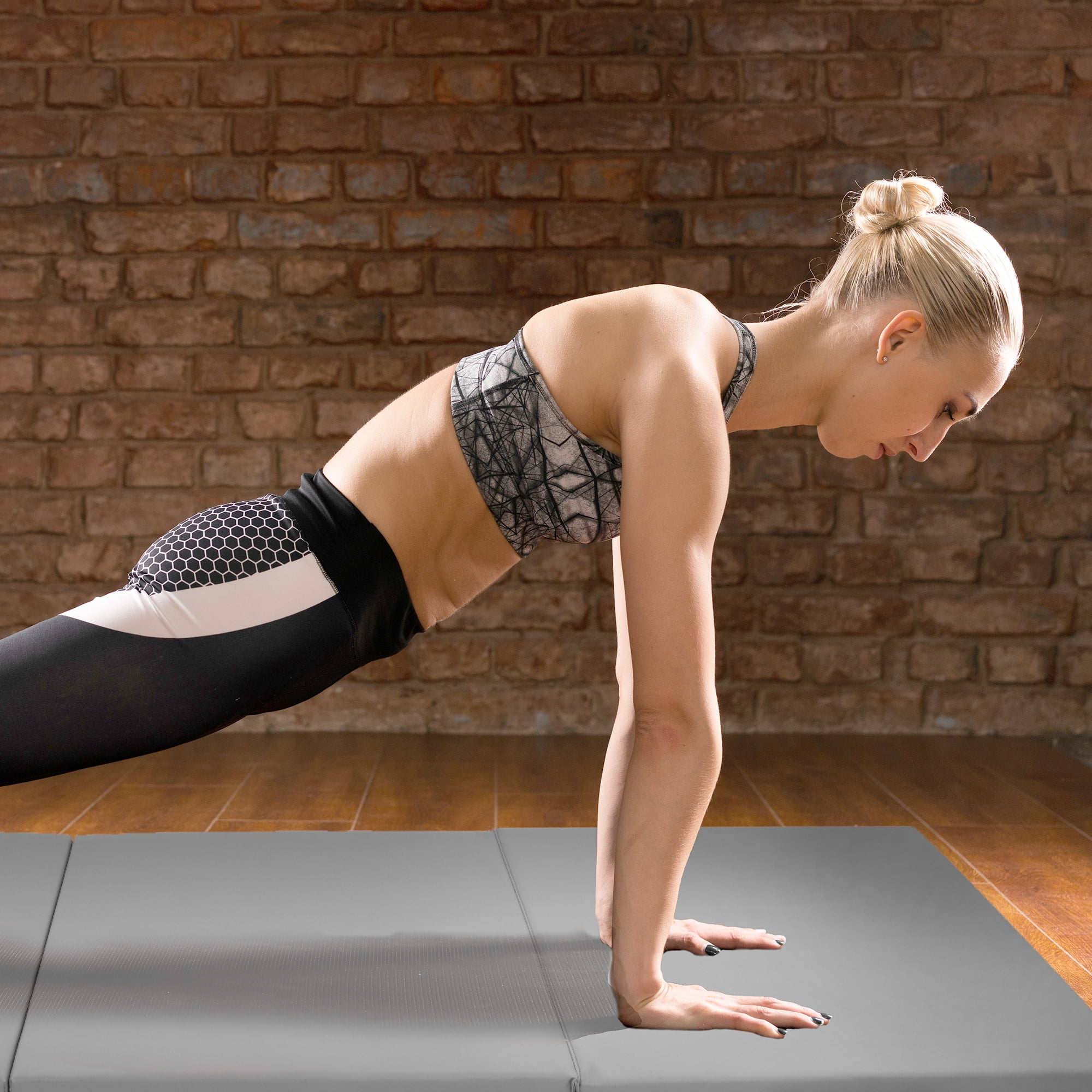 BalanceFrom Fitness GoGym 6 'x 2' x 1.5" Folding Exercise Gym Mat, Gray