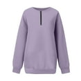 thumbnail image 4 of NMMUED Half Zip Pullover Women Oversized Sweatshirt for Women Pullover Sweatshirts for Women Quarter Zip Pullover Women Womens Sweatshirts No Hood, Purple S, 4 of 5