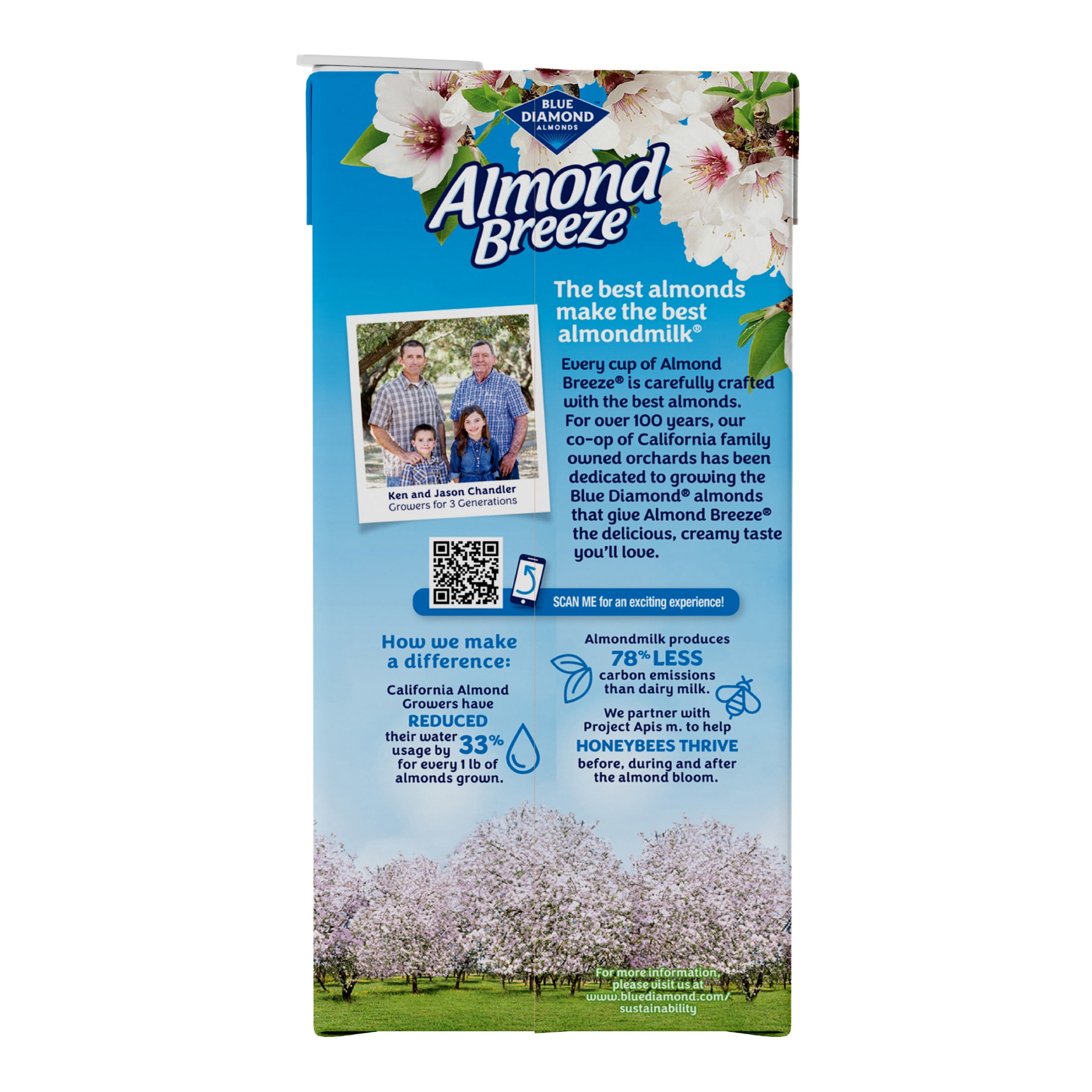 Almond Breeze Shelf-Stable Unsweetened Original Almondmilk, 64 oz
