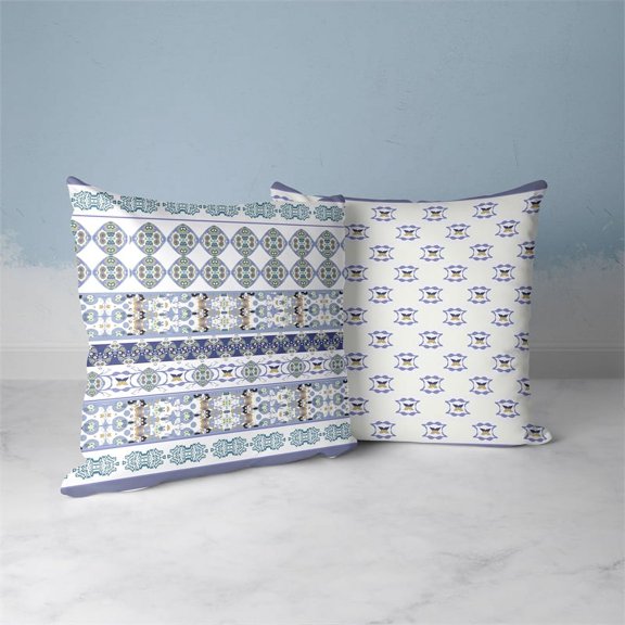 Petal Pathway Throw Pillow with Removable Cover in White 16x16