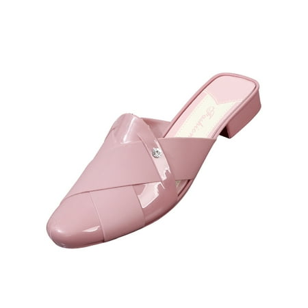 

Avamo Lady Indoor&Outdoor Nonslip Slip On Heels Summer Comfortable Slides Cross Straps