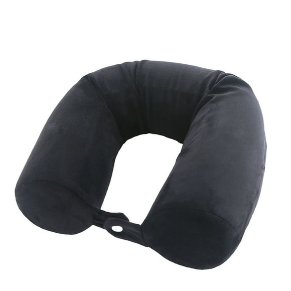 Twist Memory Foam Travel Pillow Neck, Chin, Lumbar Leg Support Traveling on Airplane, Bus, Train at Home (Dark Black)