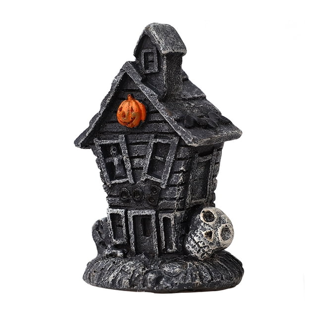 Wosthever Decoración de Halloween, adorno para la casa, fiesta de Halloween, decoración LED, resina sin llama, adorno artesanal aterrador para Bar de Kits de decoración para fiestas Calabaza