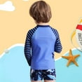 thumbnail image 4 of Baywell Boys Rash Guard Sets Kids Beach Bathing Suit Two Pieces Modest Swimwear Long Sleeve Top and Short Pant UV Sun Protection Suit 4-8Y, 4 of 8