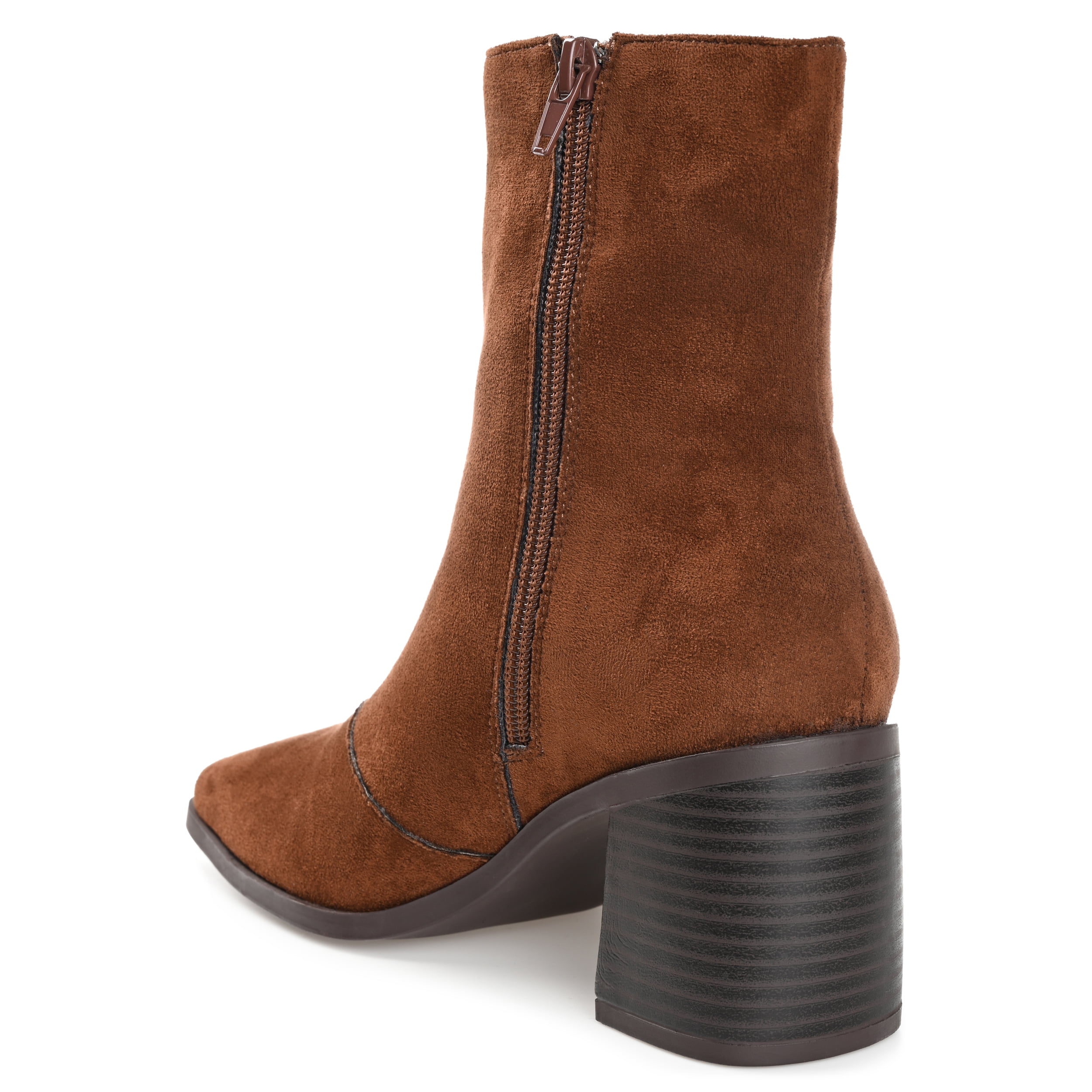 Journee Womens Sloann Inside Zip Stacked Heel Booties