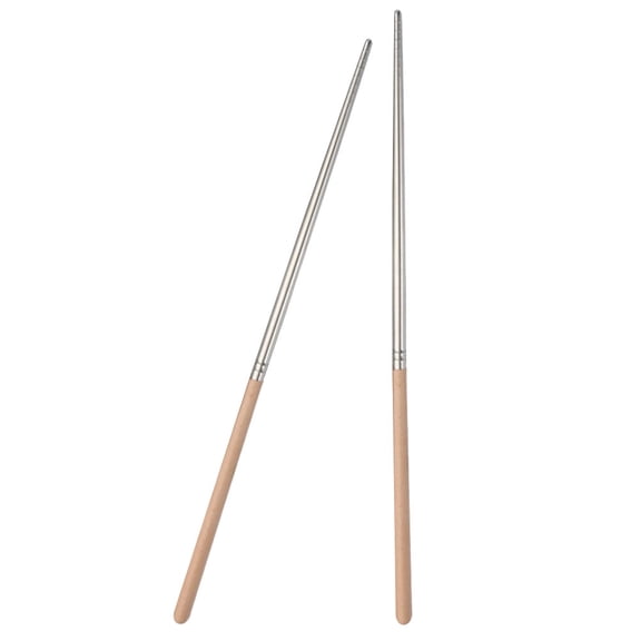 Tineasur Extra Long Cooking Chopsticks Stainless Steel Wood Handle for Hot Pot and Frying 1Pair