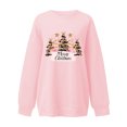thumbnail image 4 of asdoklhq Christmas Oversized Sweatshirt for Women Round Printed Loose Fitting Sweatshirts Long Sleeve Hoodless Sweatshirts Pink L, 4 of 4