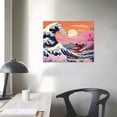 thumbnail image 3 of Nawypu  Canvas Wall Art - Sea Waves Sunset Cherry Blossoms - Seascape Painting Prints on Canvas Giclee Art Prints Gallery-wrapped Japanese Style Home Decor Ready to Hang,, 3 of 4