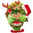 thumbnail image 6 of laqbezok Christmas Festive Elf Legs Swag Decoration, Jolly Red and White Striped Stockings with Green Bow and Pompoms, Perfect for Christmas Holiday Home Decor, 6 of 6