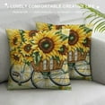 thumbnail image 3 of JEUXUS Sunflower Pillow Covers Spring Summer Pillow Covers Yellow Floral Throw Pillow Covers Cushion Covers Square Pillow Cases for Couch Sofa Patio Outdoor Home Decorations, 3 of 5
