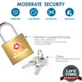 thumbnail image 7 of 4 PACK TSA Approved Travel Luggage Locks with Keys, Solid Brass Copper Keyed Padlock, ABS Plastic Covered Small Locks for Suitcase, Backpack, Gym Locker, Jewelry Box, Gold-by GIVERARE, 7 of 7