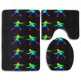 thumbnail image 1 of Juego de alfombras de baño de 3 piezas ABPHQTO Icono de esgrima de neón brillante, 1 of 2