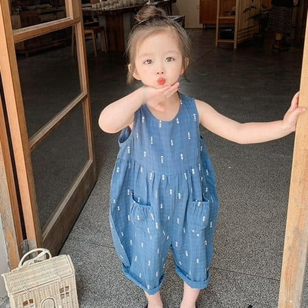 

Fantadool 1-6Y Kids Girl’s Summer Korean Clothes Kids Suspender Jumpsuit Wide Leg Pants Baby Children Casual Jumpsuit Long Pants Overalls
