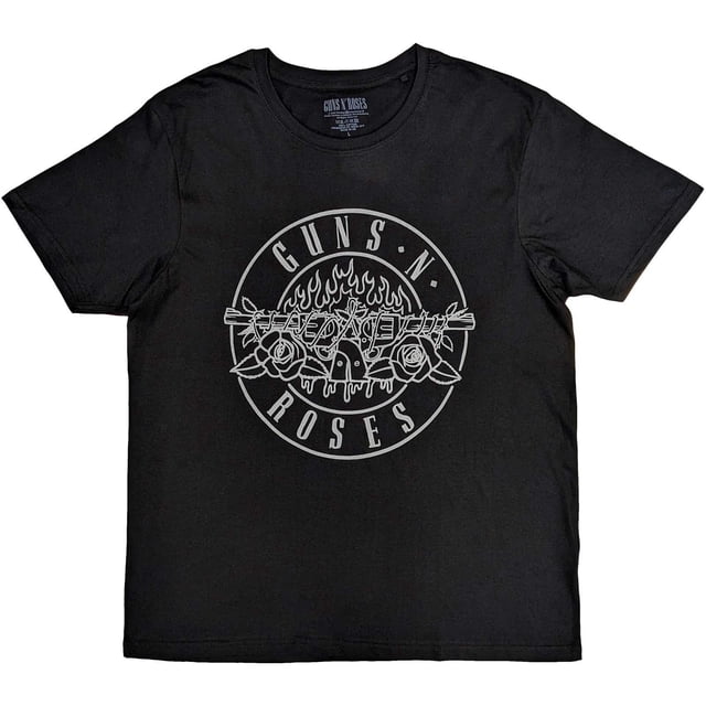 Guns N Roses - Camiseta Classic Bullet de Algodón para Adultos Unisex (Negro, Blanco)