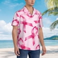 thumbnail image 6 of Uemuo Breast Cancer Ribbons Awareness Printed Regular Fit Short Sleeve Casual Hawaiian Shirt for Men,Aloha shirt,Tropical shirt,Floral print shirt,Vacation Beach shirt-Medium, 6 of 9