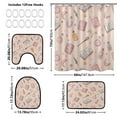 thumbnail image 4 of 4-Piece Bathroom Set with Waterproof Shower Curtain with Non-Slip Bath Mat, U-Shaped Mat & Toilet Lid Cover Pastel Pink Witchy Items, 4 of 8