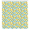 thumbnail image 3 of Fish Shower Curtain, Fish Pattern with Simple Silhouette Style Design Ornamental Aquarium, Fabric Bathroom Set with Hooks, 69W X 84L Inches Extra Long, Pale Blue Yellow Orange, by Ambesonne, 3 of 3
