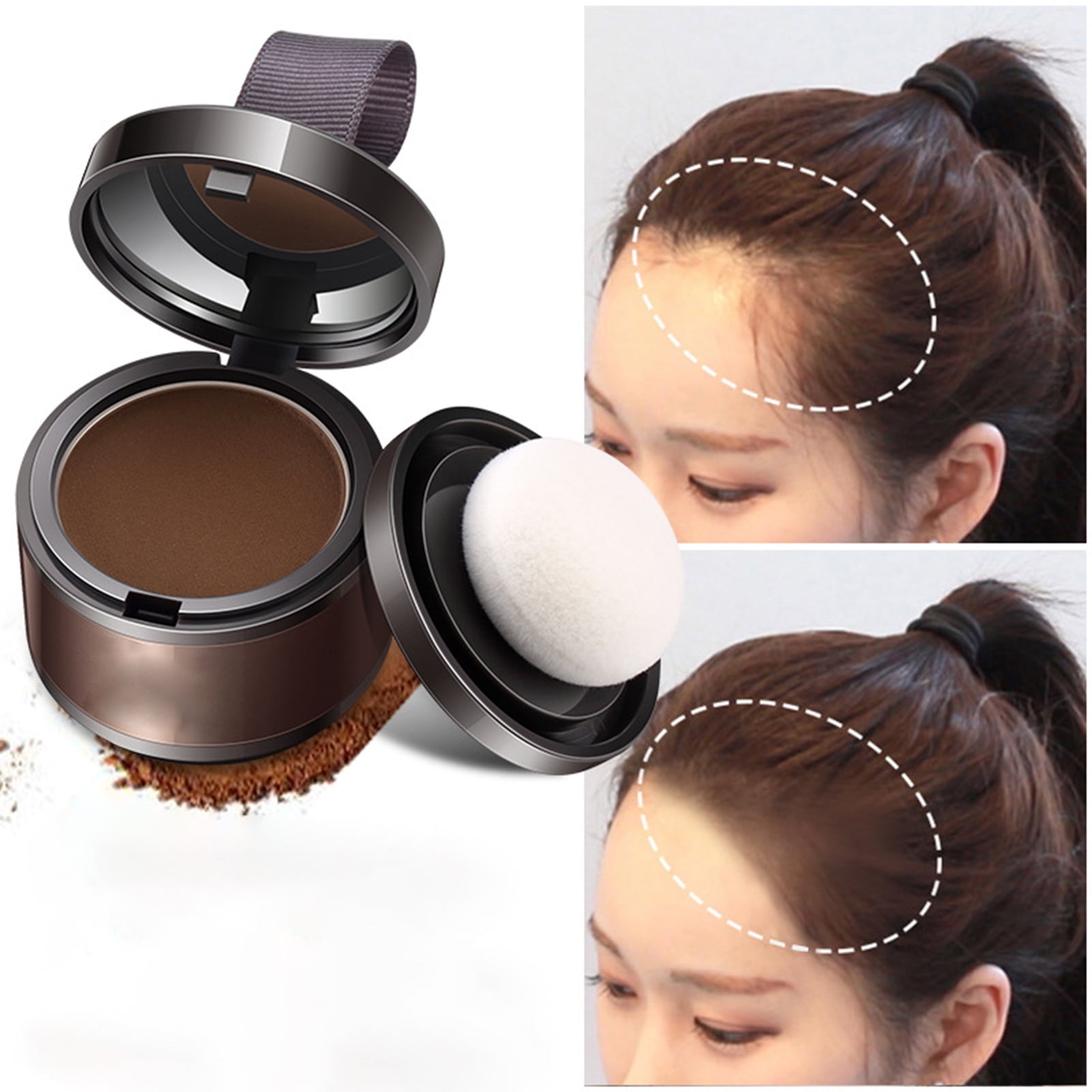 Honrane Hairline Powder Nonsticky Natural Synthetic Quick Cover Hair Line Powder for Girl