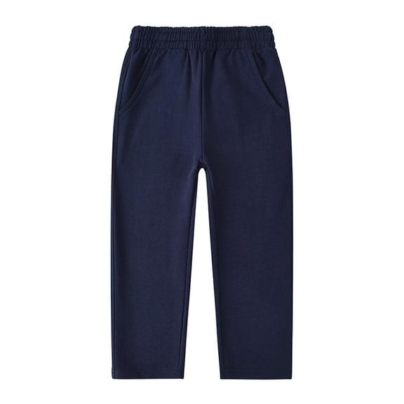 Zylarhe Boys Girls Straight Leg Casual Pants Soft Comfortable Stretchy Jogger Sweatpants for Everyday Play and Relaxation 11-12 Years Navy