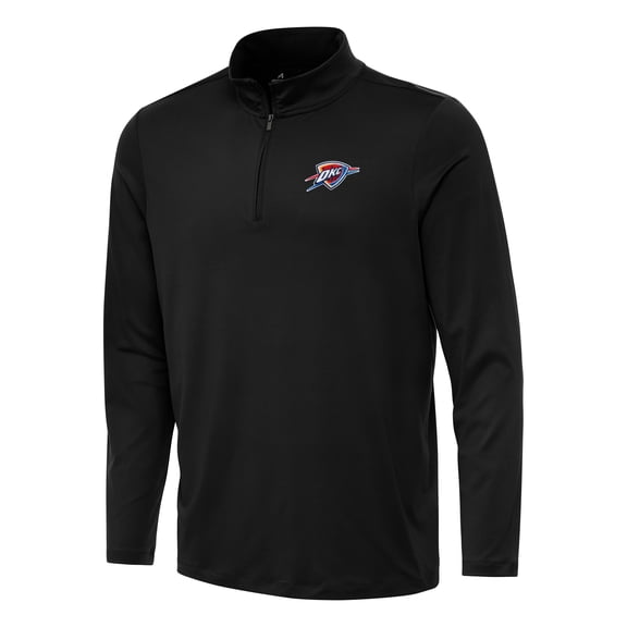 Men's Antigua Black Oklahoma City Thunder Reprocess Quarter-Zip Top