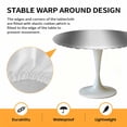 thumbnail image 2 of Elastic Fitted Round Tablecloth, Gray White Ombre Waterproof Stretch Table Cover for 55"-60" Tables, Modern Abstract Art Farmhouse Gradient Washable Outdoor Tablecloths for Patio, Picnic, Camping, 2 of 9