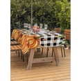 thumbnail image 2 of Outdoor Tablecloth with Umbrella Hole and Zipper, Orange Yellow Pumpkin Fall Rectangle Table Cloth 60x102 Inch Waterproof Tablecloth, Thanksgiving Black Plaid Leaves Picnic Table Cover for Patio, 2 of 7