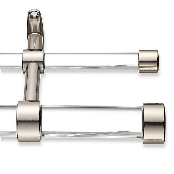 Cambria 10 Foot 6 Inch Acrylic Double Curtain Rod Kit In Polished Nickel Com Inch Acrylic Double Curtain Rod Kit, 10 Curtain Rod
