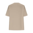 thumbnail image 5 of RYRJJ Womens Oversized T Shirts Vintage Cotton Drop Shoulder Tees V-Neck Short Sleeve Summer Tunic Tops Teen Girls Plain T-Shirt(Beige,M), 5 of 6