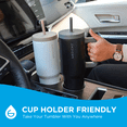 thumbnail image 3 of GROSCHE ASPEN 40 oz tumbler with handle and straw. Extreme insulation, classy design, built to last insulated stainless steel tumbler with handle, lid and straw, Black, 3 of 11