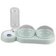 thumbnail image 1 of Cuenco de agua para mascotas con diseño inclinable que evita resbalones, plato de alimentación desmontable para perros y gatos con bebedero para interior, color verde, 1 of 13