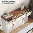 thumbnail image 4 of HLR 59"W Modern Large Sideboard Buffet Cabinet with Storage, 3 Drawers and 4 Doors for Kitchen, White, 4 of 14