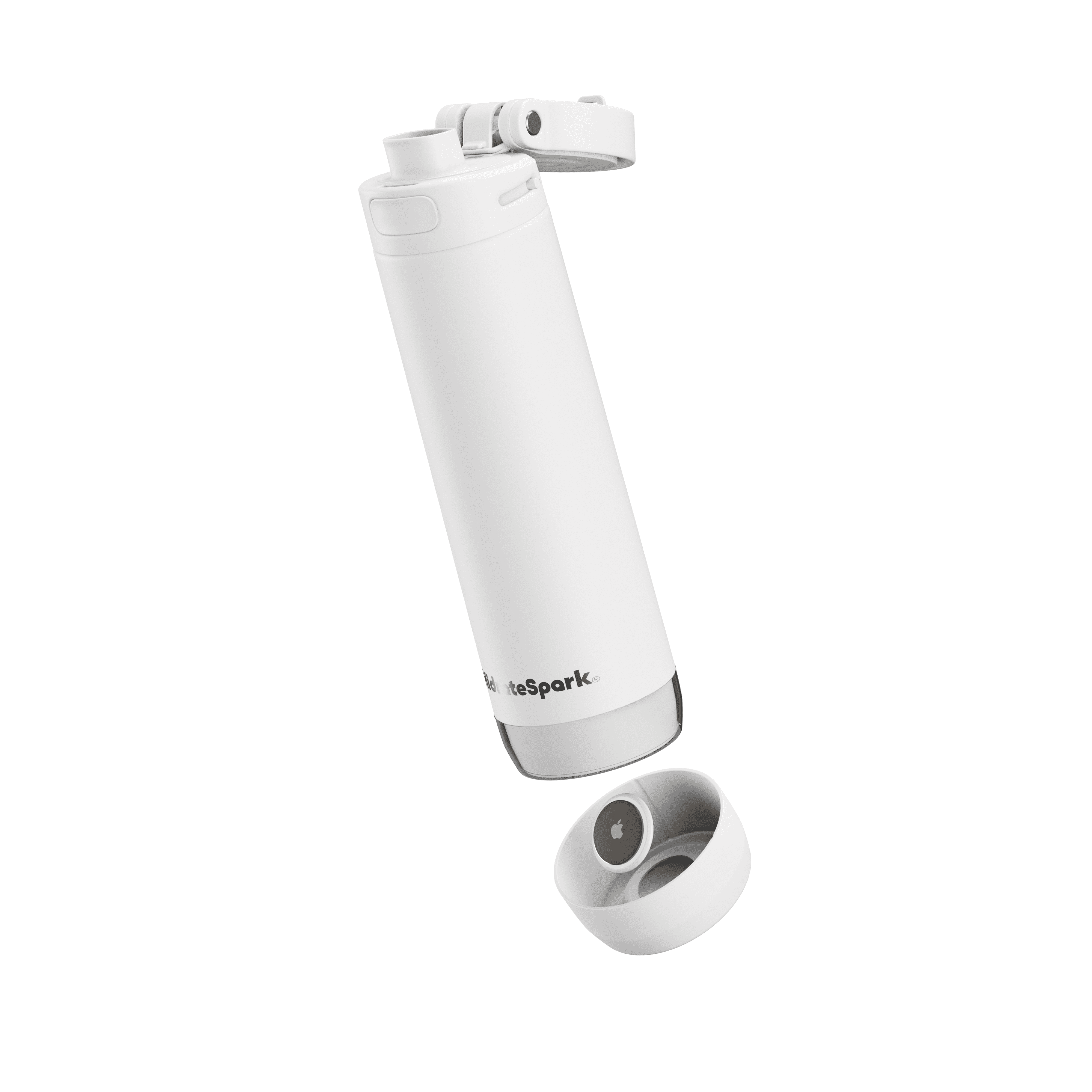 HidrateSpark 21oz Chug Water Bottle with Silicone Boot - Air Tag Compatible - White