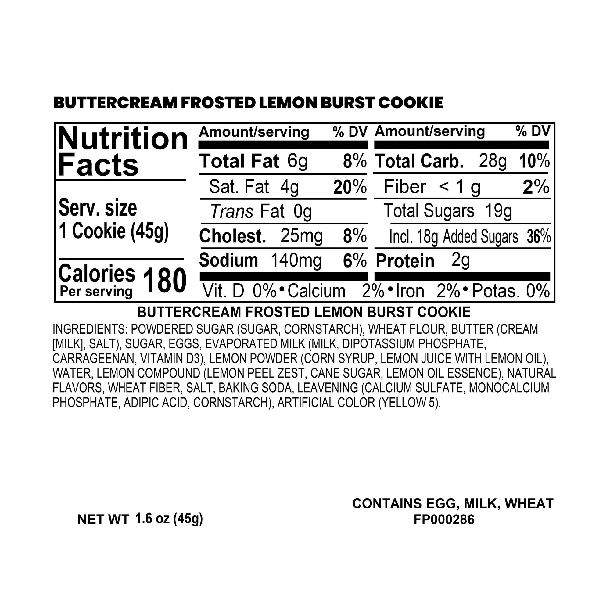 Cheryl's Cookies® Buttercream Frosted Lemon Burst Fruit Cookies 100ct Case, Cookies Individually Wrapped, Fresh-Baked, Kosher, Bulk Value Gift Pack, Snack, Treats, Desserts