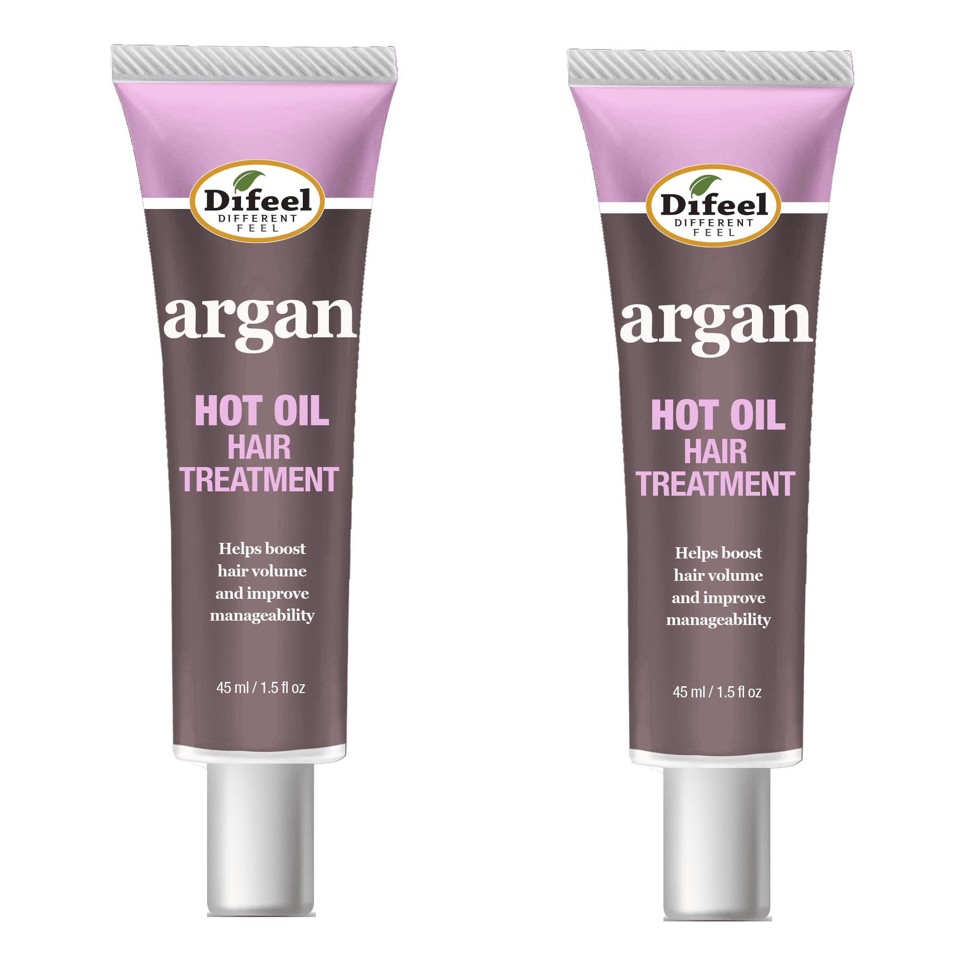 Difeel Hot Oil Hair Treatment with Argan Oil 1.5 oz. (Pack of 2