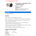 thumbnail image 2 of A/C Compressor - Compatible with 1993 - 2001 Subaru Impreza 1994 1995 1996 1997 1998 1999 2000, 2 of 2
