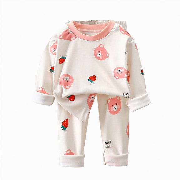 UAYOTSE Boys Long Sleeve Pajama Two Piece Set, Cute Pattern Loungewear Sleep Outfit for Toddler Boys Size 6-12 Months