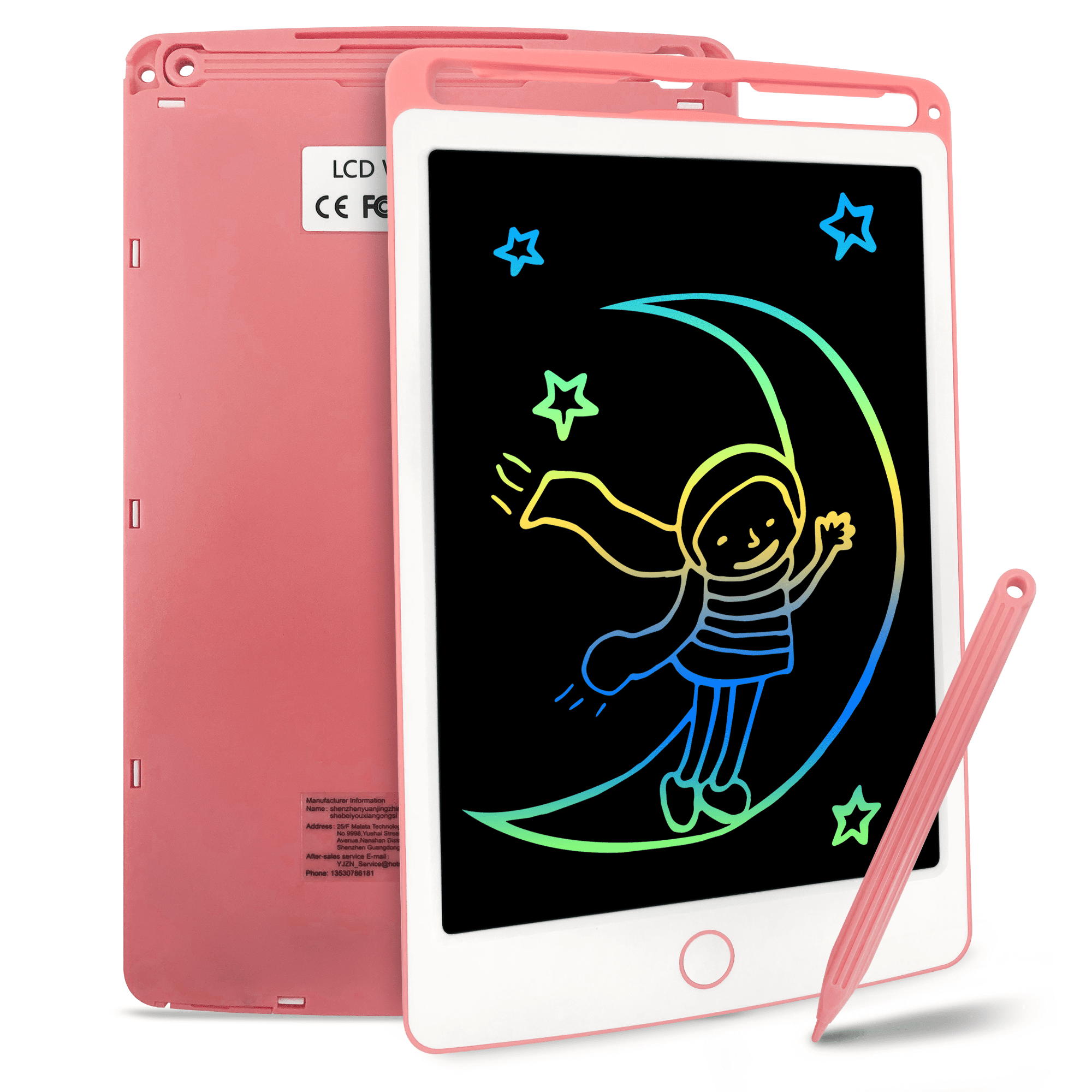 WOW Tastic W93473 LCD 10 INCH Kids Learning Drawing Tablet-Pink