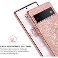 thumbnail image 5 of Phone Case for Google Pixel 6 Pro Case, Ultra Thin Glitter Bling Diamond Girls Woman Shockproof TPU Rubber Full Body Protective Cover for Google Pixel 6 Pro 6.71 inch 2021, Rosegold, 5 of 8