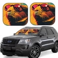 thumbnail image 6 of Kdxio Watercolor Glasses Guinea Pig Print 2-Piece Sun Shade Front Windshield - Foldable Car Front Window Sunshades for Most Sedans SUV Truck, 6 of 6