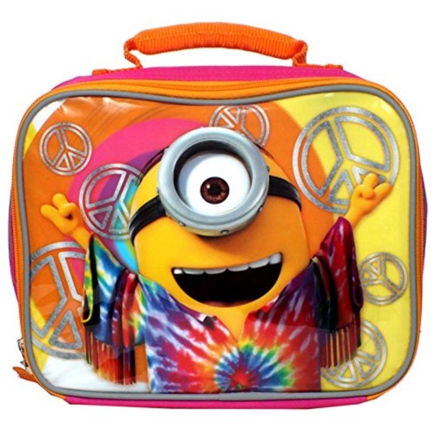 Despicable Me Minions Movie 9.5 inch Love Peace and Happiness Lunch Box